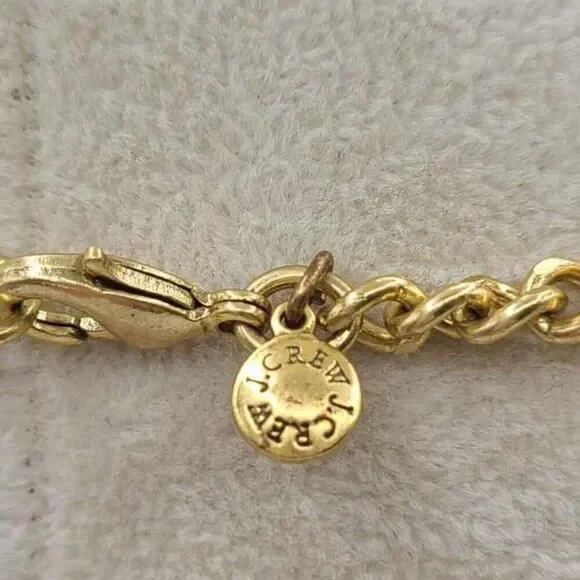 J Crew Teal Resin Clear Crystal Statement Necklace NEW!  NWOT! - Picture 5 of 9